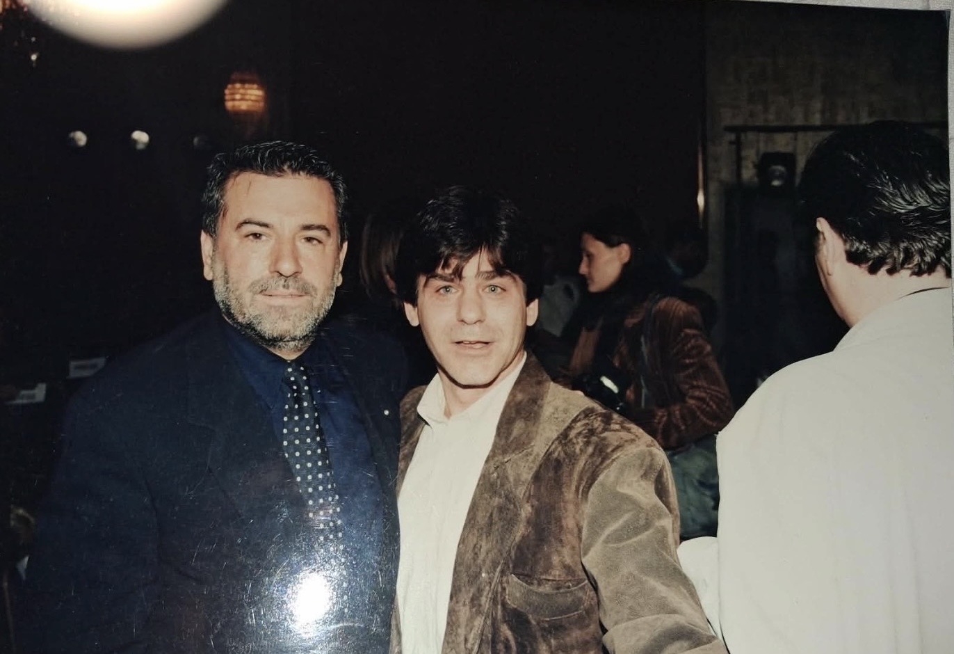Giannis Konstantakopoulos with fashion designer Makis Tselios in a family archive photograph